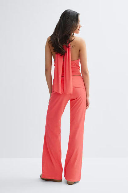 Coral Baggy Yoga Pants
